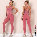 Ladies Gym Wear Sets Summer Outfit Ripped Legging Tank Top And Leggings Gym Two Piece Legging Set For Women